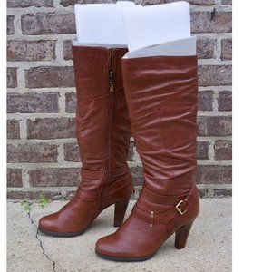 G by Guess Farnellis Brown Leather Knee High Boots